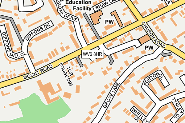 WV6 8HR map - OS OpenMap – Local (Ordnance Survey)