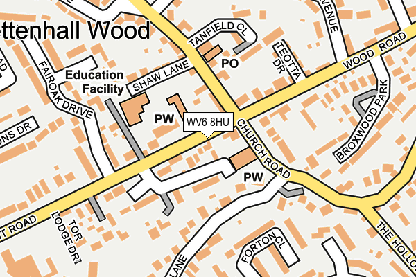 WV6 8HU map - OS OpenMap – Local (Ordnance Survey)