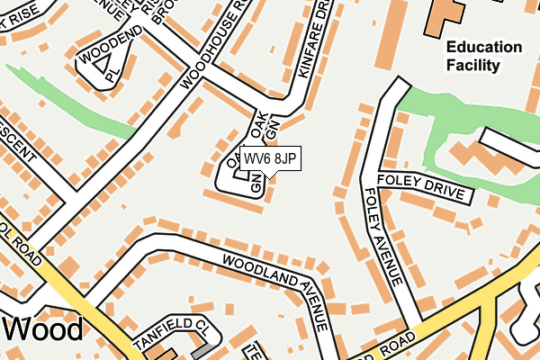 WV6 8JP map - OS OpenMap – Local (Ordnance Survey)