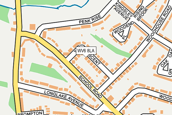 WV6 8LA map - OS OpenMap – Local (Ordnance Survey)