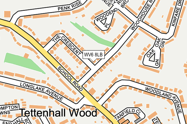 WV6 8LB map - OS OpenMap – Local (Ordnance Survey)