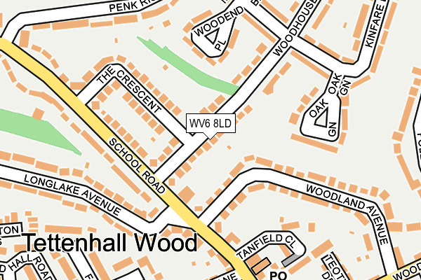 WV6 8LD map - OS OpenMap – Local (Ordnance Survey)