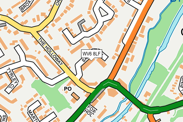 WV6 8LF map - OS OpenMap – Local (Ordnance Survey)