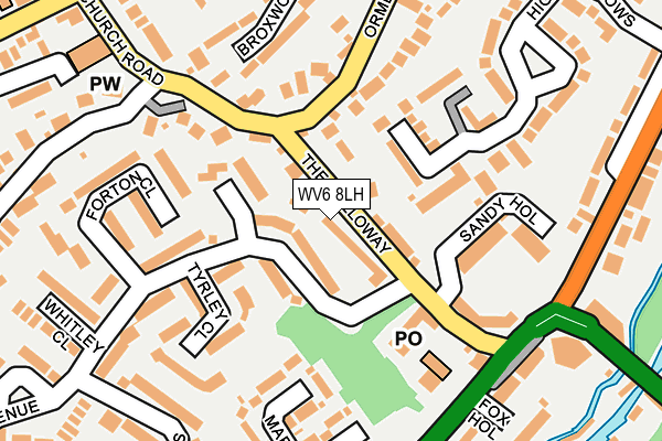 WV6 8LH map - OS OpenMap – Local (Ordnance Survey)