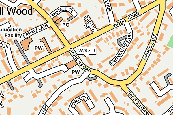 WV6 8LJ map - OS OpenMap – Local (Ordnance Survey)