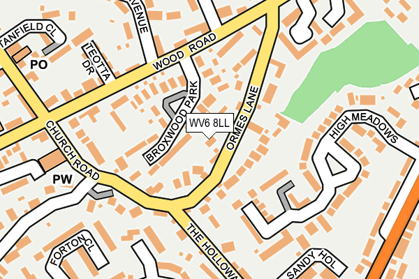 WV6 8LL map - OS OpenMap – Local (Ordnance Survey)