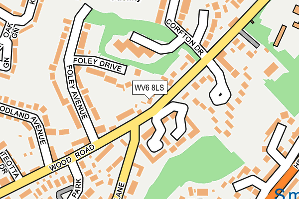 WV6 8LS map - OS OpenMap – Local (Ordnance Survey)