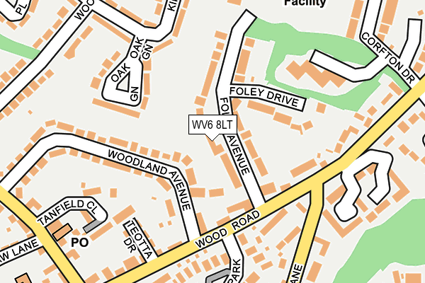 WV6 8LT map - OS OpenMap – Local (Ordnance Survey)