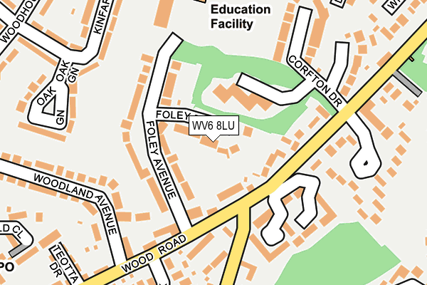 WV6 8LU map - OS OpenMap – Local (Ordnance Survey)