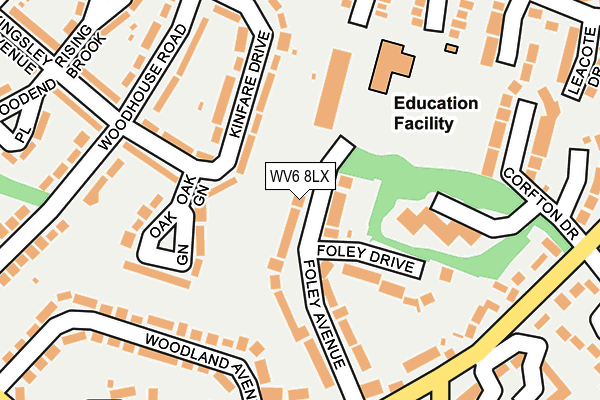 WV6 8LX map - OS OpenMap – Local (Ordnance Survey)