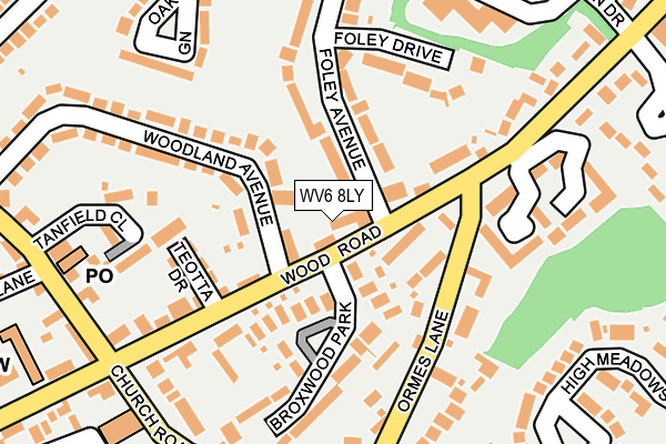 WV6 8LY map - OS OpenMap – Local (Ordnance Survey)