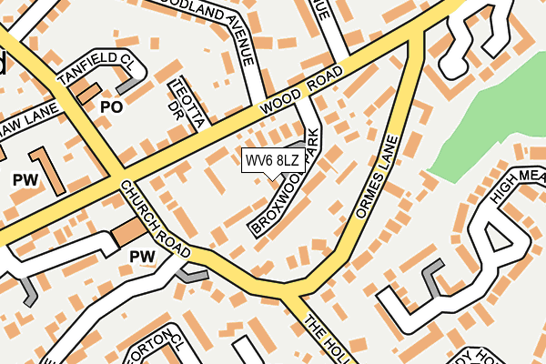 WV6 8LZ map - OS OpenMap – Local (Ordnance Survey)