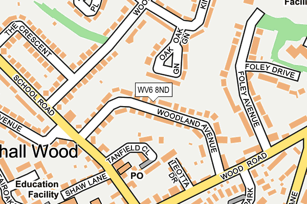 WV6 8ND map - OS OpenMap – Local (Ordnance Survey)