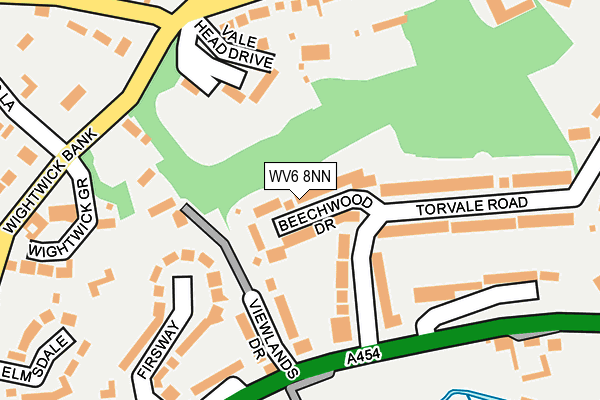 WV6 8NN map - OS OpenMap – Local (Ordnance Survey)
