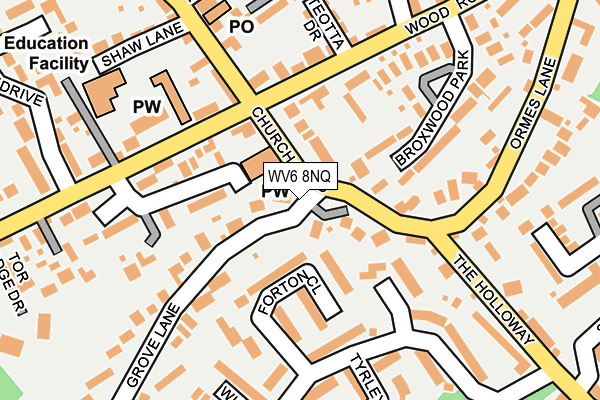 WV6 8NQ map - OS OpenMap – Local (Ordnance Survey)