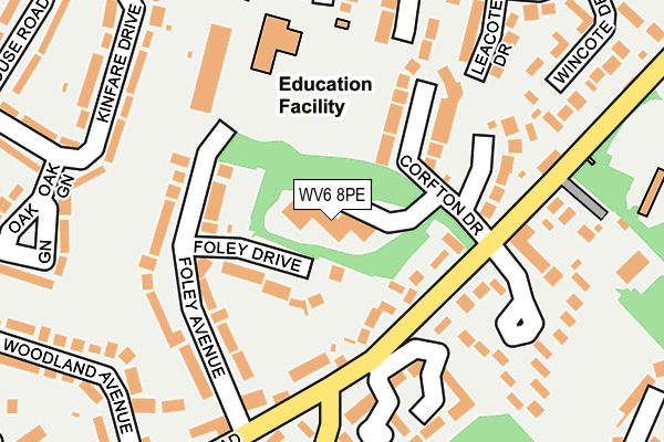 WV6 8PE map - OS OpenMap – Local (Ordnance Survey)