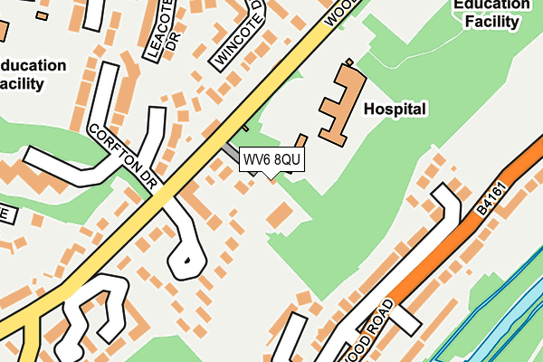 WV6 8QU map - OS OpenMap – Local (Ordnance Survey)