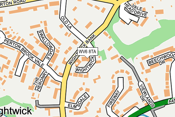 WV6 8TA map - OS OpenMap – Local (Ordnance Survey)