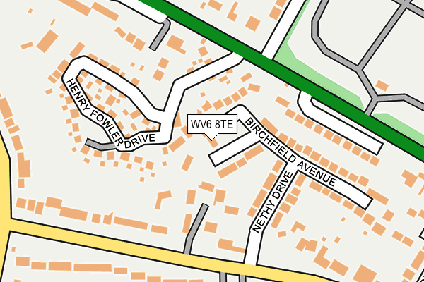 WV6 8TE map - OS OpenMap – Local (Ordnance Survey)