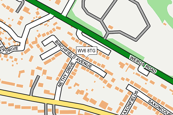 WV6 8TG map - OS OpenMap – Local (Ordnance Survey)