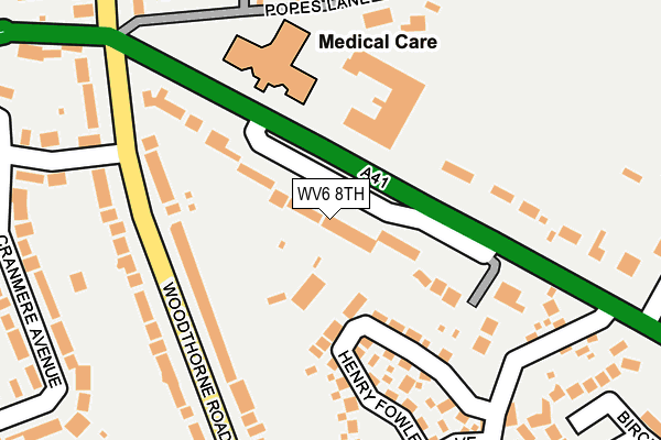 WV6 8TH map - OS OpenMap – Local (Ordnance Survey)