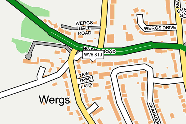 WV6 8TJ map - OS OpenMap – Local (Ordnance Survey)