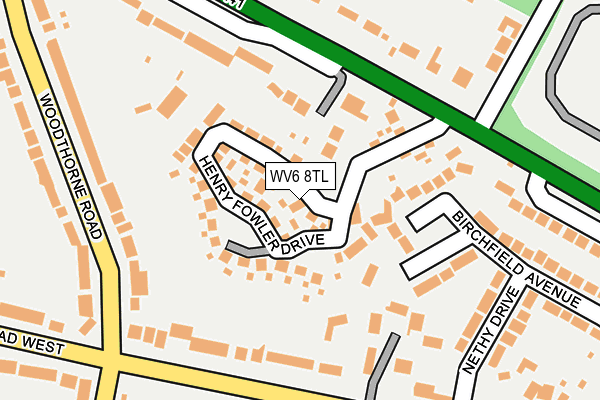 WV6 8TL map - OS OpenMap – Local (Ordnance Survey)