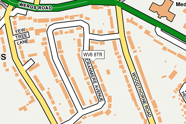 WV6 8TR map - OS OpenMap – Local (Ordnance Survey)