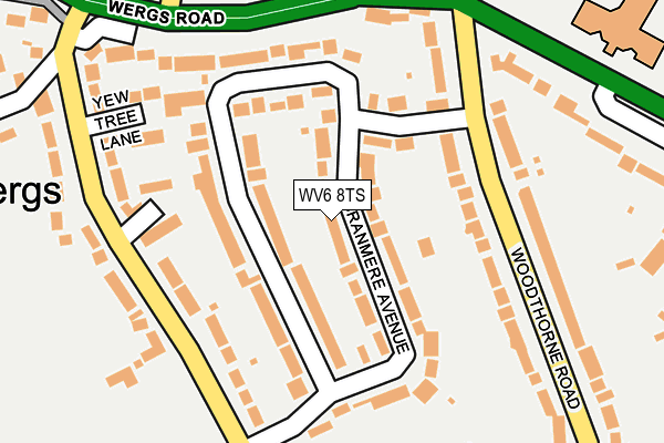 WV6 8TS map - OS OpenMap – Local (Ordnance Survey)