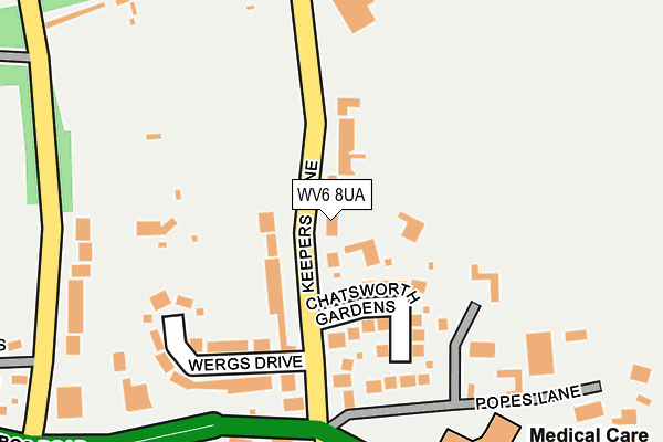 WV6 8UA map - OS OpenMap – Local (Ordnance Survey)