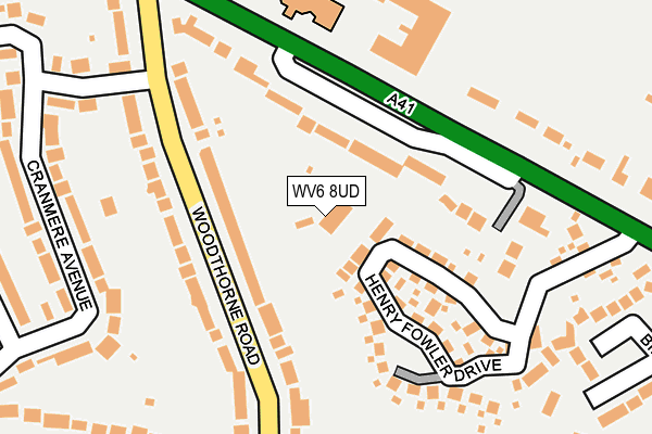 WV6 8UD map - OS OpenMap – Local (Ordnance Survey)
