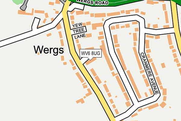 WV6 8UG map - OS OpenMap – Local (Ordnance Survey)