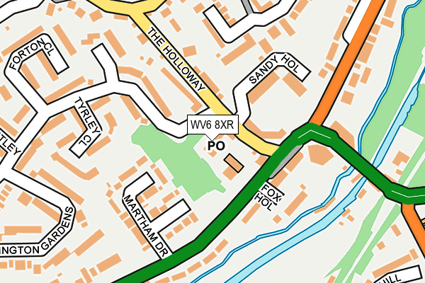 WV6 8XR map - OS OpenMap – Local (Ordnance Survey)