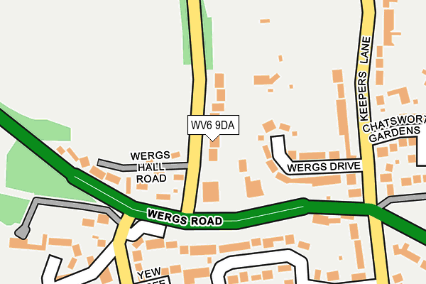 WV6 9DA map - OS OpenMap – Local (Ordnance Survey)