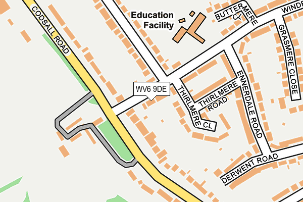 WV6 9DE map - OS OpenMap – Local (Ordnance Survey)