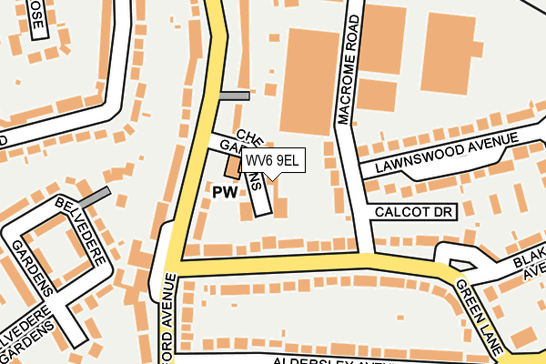 WV6 9EL map - OS OpenMap – Local (Ordnance Survey)