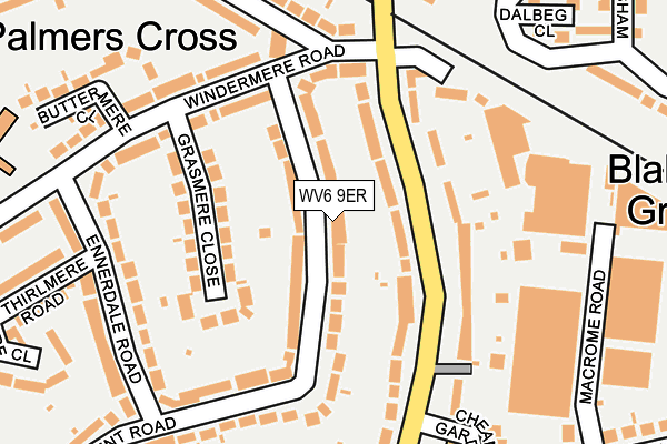 WV6 9ER map - OS OpenMap – Local (Ordnance Survey)