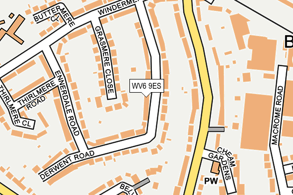 WV6 9ES map - OS OpenMap – Local (Ordnance Survey)