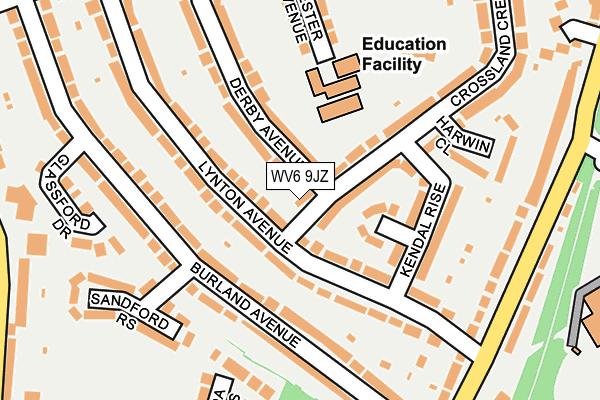 WV6 9JZ map - OS OpenMap – Local (Ordnance Survey)
