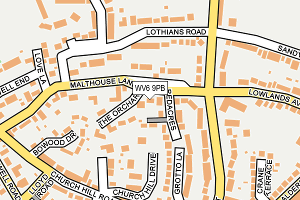 WV6 9PB map - OS OpenMap – Local (Ordnance Survey)