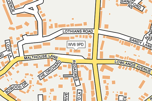 WV6 9PD map - OS OpenMap – Local (Ordnance Survey)