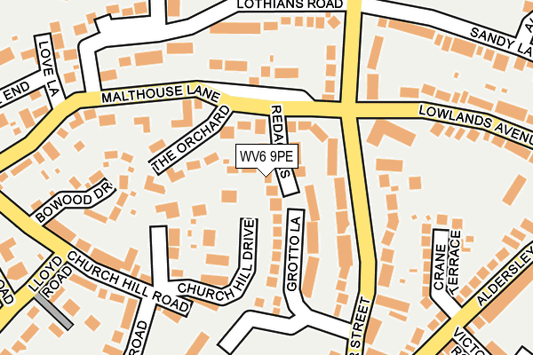 WV6 9PE map - OS OpenMap – Local (Ordnance Survey)