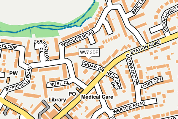 WV7 3DF map - OS OpenMap – Local (Ordnance Survey)