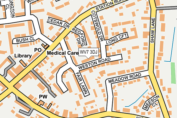 WV7 3DJ map - OS OpenMap – Local (Ordnance Survey)