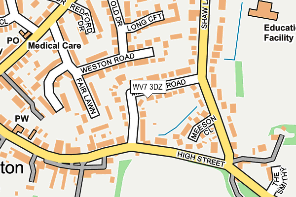WV7 3DZ map - OS OpenMap – Local (Ordnance Survey)