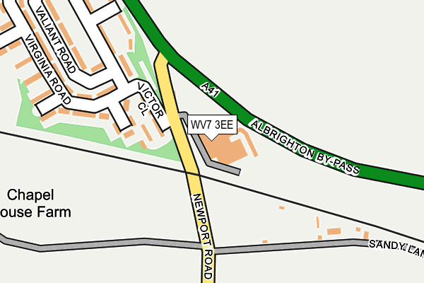 WV7 3EE map - OS OpenMap – Local (Ordnance Survey)
