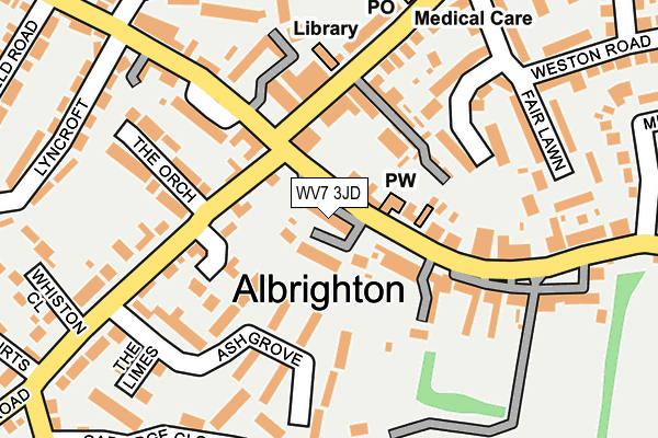 WV7 3JD map - OS OpenMap – Local (Ordnance Survey)