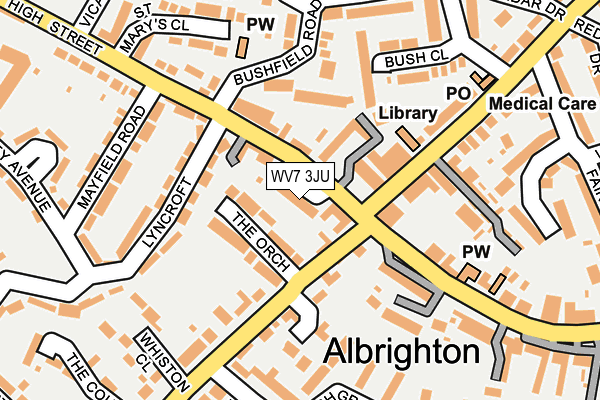 WV7 3JU map - OS OpenMap – Local (Ordnance Survey)