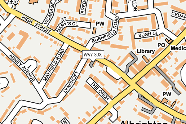 WV7 3JX map - OS OpenMap – Local (Ordnance Survey)