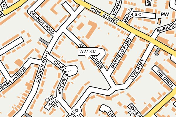 WV7 3JZ map - OS OpenMap – Local (Ordnance Survey)